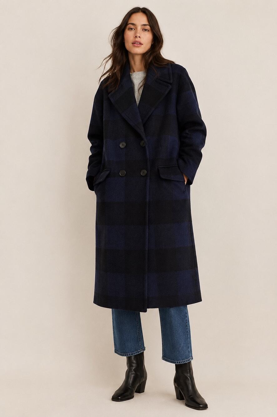 Madewell The Gianna Coat in Plaid Insuluxe Fabric | Wool Cashmere Blend